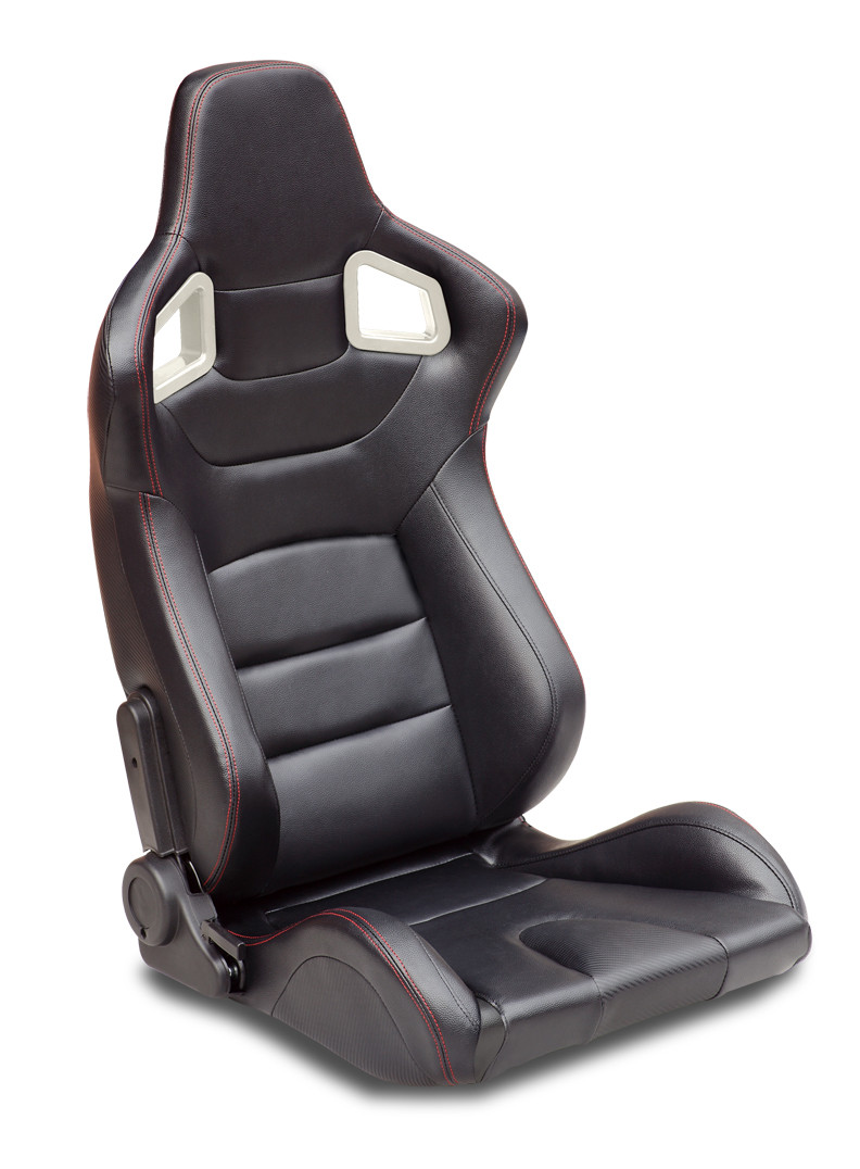 Automobile Universal Sport Racing Seats Carbon Look Red Stitching  With Double Or Single Slider