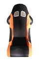 Preto material e laranja da camurça que competem assentos, slider dobro dos assentos de cubeta dos carros